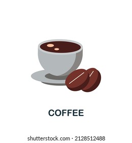 Coffee flat icon. Colored element sign from drinks collection. Flat Coffee icon sign for web design, infographics and more.