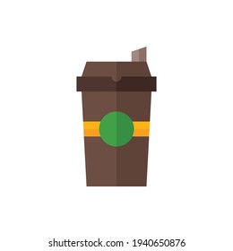 Coffee Flat Icon Logo Illustration Vector Isolated. Fast Food and Restaurant Icon-Set. Suitable for Web Design, Logo, App, and Upscale Your Business.