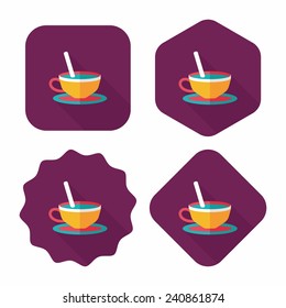 coffee flat icon with long shadow, eps10
