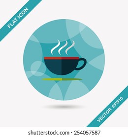coffee flat icon with long shadow