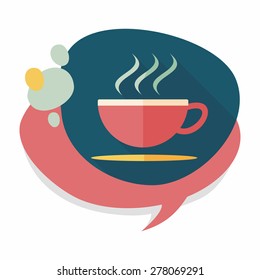 coffee flat icon with long shadow