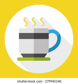 Coffee flat icon with long shadow