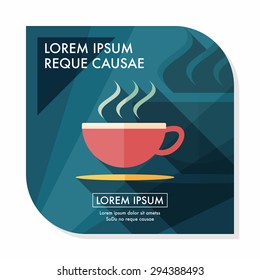 coffee flat icon with long shadow