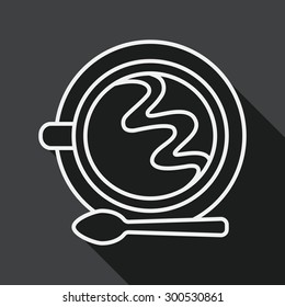 coffee flat icon with long shadow, line icon