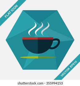 coffee flat icon with long shadow