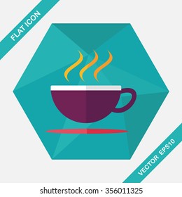 coffee flat icon with long shadow