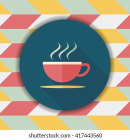 coffee flat icon with long shadow