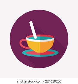 coffee flat icon with long shadow,eps10