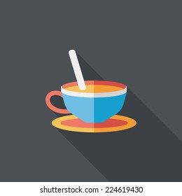 coffee flat icon with long shadow,eps10