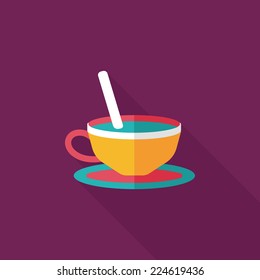 coffee flat icon with long shadow,eps10