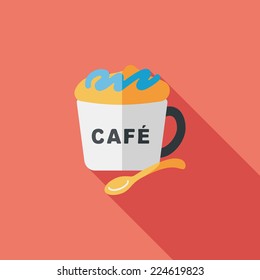 coffee flat icon with long shadow,eps10