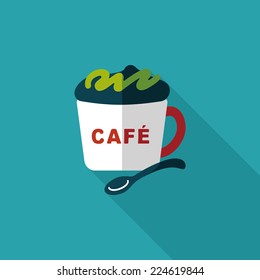 coffee flat icon with long shadow,eps10