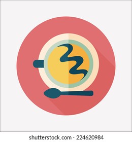 coffee flat icon with long shadow,eps10