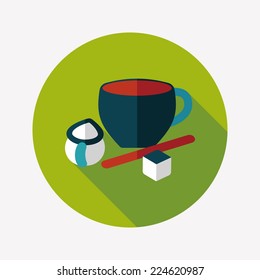 coffee flat icon with long shadow,eps10