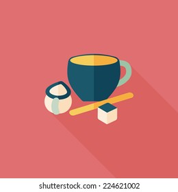 coffee flat icon with long shadow,eps10