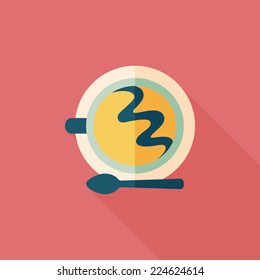 coffee flat icon with long shadow,eps10