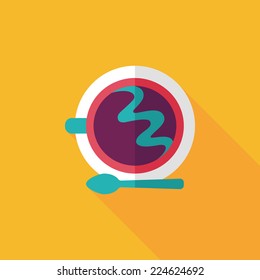 coffee flat icon with long shadow,eps10