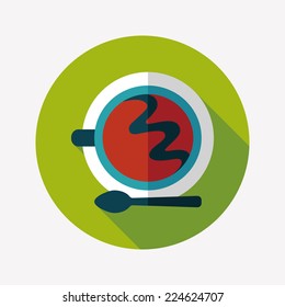 coffee flat icon with long shadow,eps10