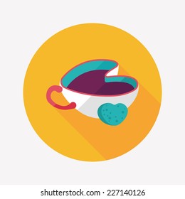 coffee flat icon with long shadow,eps10