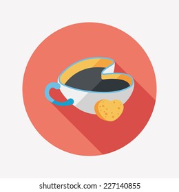 coffee flat icon with long shadow,eps10