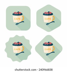 coffee flat icon with long shadow,eps10