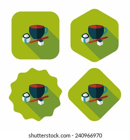 coffee flat icon with long shadow,eps10