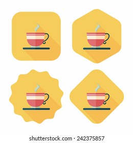coffee flat icon with long shadow,eps10