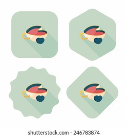 coffee flat icon with long shadow,eps10