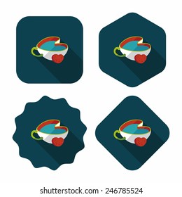 coffee flat icon with long shadow,eps10