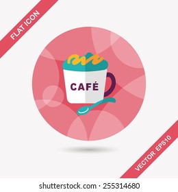 coffee flat icon with long shadow,eps10