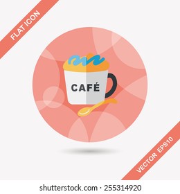 coffee flat icon with long shadow,eps10