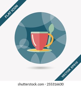 coffee flat icon with long shadow,eps10