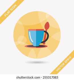 coffee flat icon with long shadow,eps10