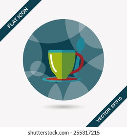 coffee flat icon with long shadow,eps10