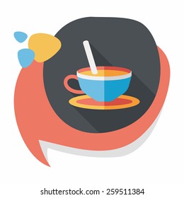 coffee flat icon with long shadow,eps10