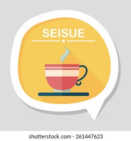 coffee flat icon with long shadow,eps10