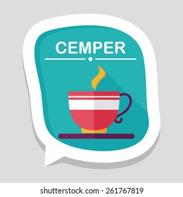 coffee flat icon with long shadow,eps10