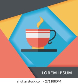 coffee flat icon with long shadow,eps10