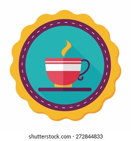 coffee flat icon with long shadow,eps10