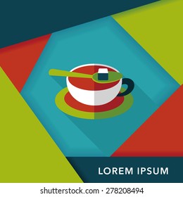 coffee flat icon with long shadow,eps10