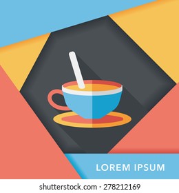 coffee flat icon with long shadow,eps10
