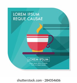 coffee flat icon with long shadow,eps10