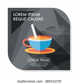 coffee flat icon with long shadow,eps10