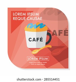 coffee flat icon with long shadow,eps10