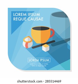 coffee flat icon with long shadow,eps10