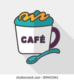 coffee flat icon with long shadow,eps10
