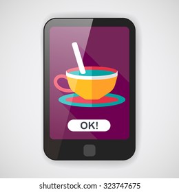 coffee flat icon with long shadow,eps10