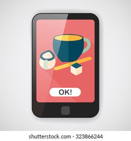 coffee flat icon with long shadow,eps10