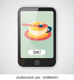 coffee flat icon with long shadow,eps10