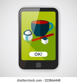 coffee flat icon with long shadow,eps10